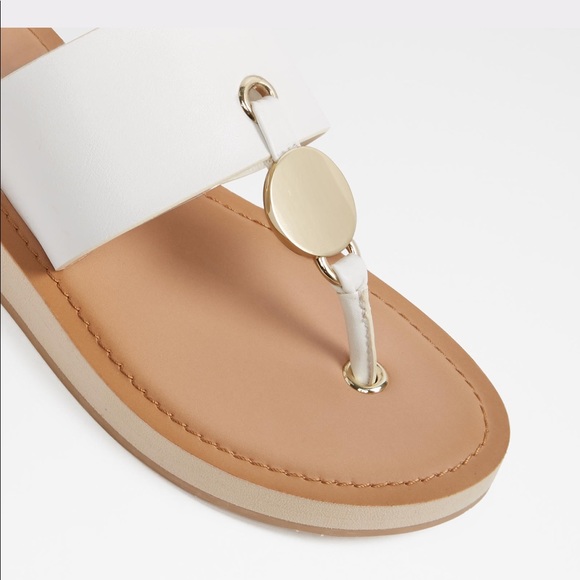 aldo white flip flops